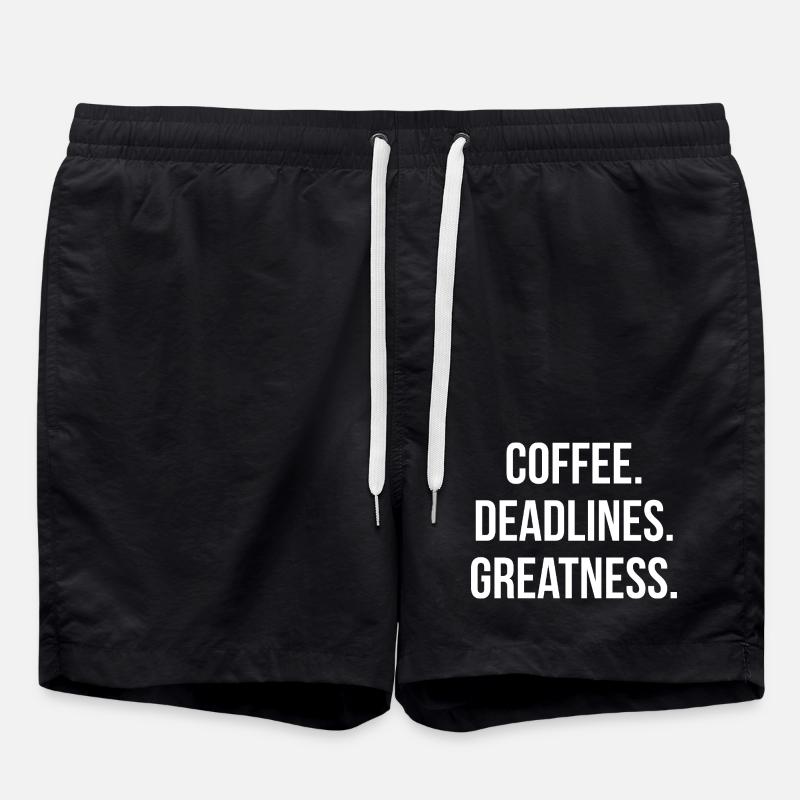 COFFEE. DEADLINES. GREATNESS. | Greyline Official - Swim Trunks - black