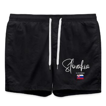 Slowakische Wurzeln, ich liebe die Slowakei - Badeshorts - Schwarz - Vorne - AI Model Male 185 light (185cm)