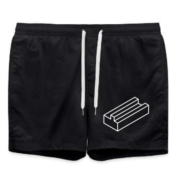Forme impossible – illusion d’optique pour les nerds - Short de bain - noir - Devant - AI Model Male 185 light (185cm)