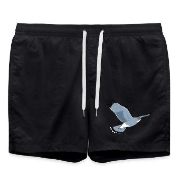 Hen Harrier Circus Cyaneus Bird of Prey - Swim Trunks - black - Front - AI Model Male 185 light (185cm)