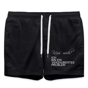 Embrasse-moi, je suis un problème enchanté - Short de bain - noir - Devant - AI Model Male 185 light (185cm)