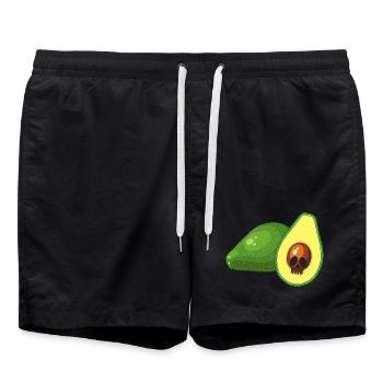 Avocado-Schädel - Badeshorts - Schwarz - Vorne - AI Model Male 185 light (185cm)