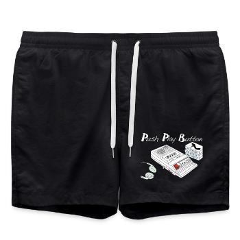 Vintage Music Theme - Swim Trunks - black - Front - AI Model Male 185 light (185cm)