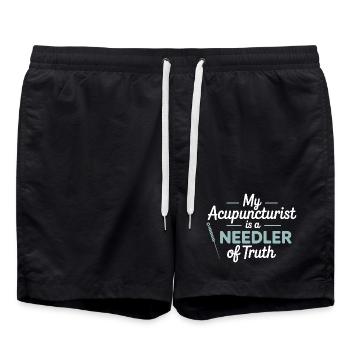 Licensed TCM Practitioner Expert Diagnostic Skill  - Swim Trunks - black - Front - AI Model Male 185 light (185cm)