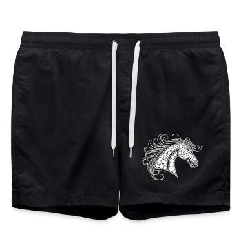 Pferdekopf Aus Sternen Geformt - Damen - Badeshorts - Schwarz - Vorne - AI Model Male 185 light (185cm)