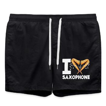 J’adore le saxophoniste - Short de bain - noir - Devant - AI Model Male 185 light (185cm)