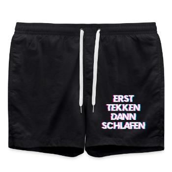 Hardtekk Tekk - Badeshorts - Schwarz - Vorne - AI Model Male 185 light (185cm)
