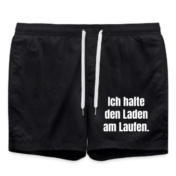 Ich halte den Laden am Laufen - Badeshorts - Schwarz - Vorne - AI Model Male 185 light (185cm)