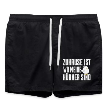 At home where my chickens are - Swim Trunks - black - Front - AI Model Male 185 light (185cm)