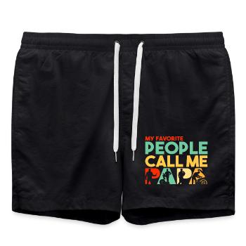 Mes personnes préférées m’appellent papa mécanicien - Short de bain - noir - Devant - AI Model Male 185 light (185cm)