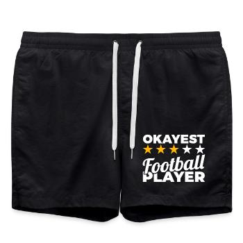 Okayest Football Player - Swim Trunks - black - Front - AI Model Male 185 light (185cm)