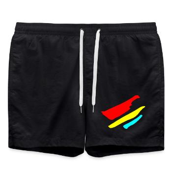 Bandes - Motif de drapeau VECTOR - Short de bain - noir - Devant - AI Model Male 185 light (185cm)