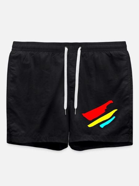 Stripes - Flag Pattern VECTOR - Swim Trunks - black