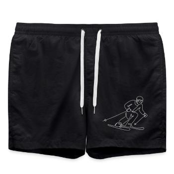 Illustration de skieur - Short de bain - noir - Devant - AI Model Male 185 light (185cm)