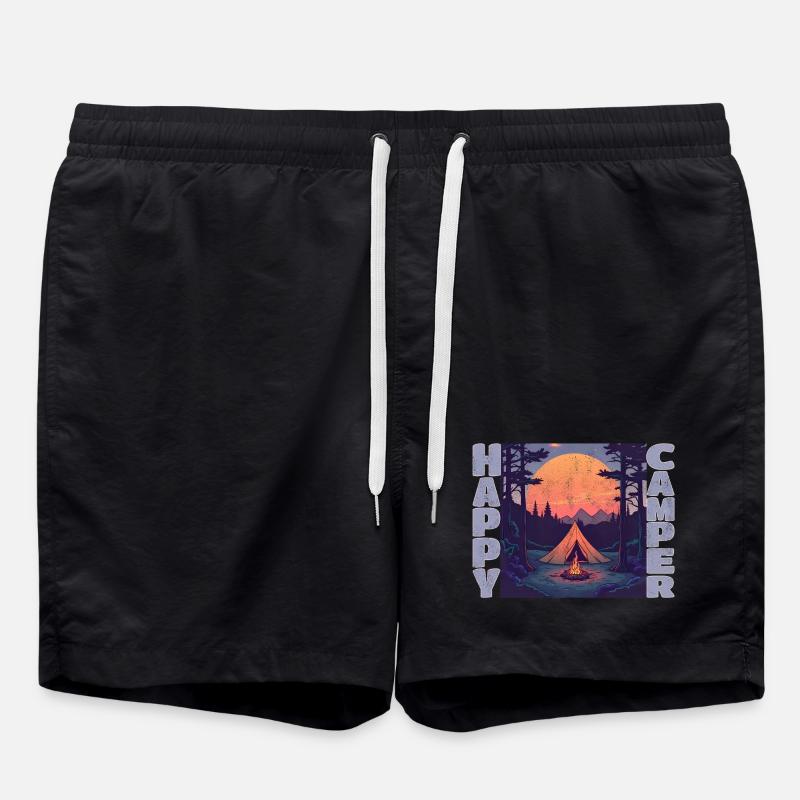 Happy Camper - Badeshorts - Schwarz