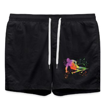 Alpine skiing Winter sports Nordic skiing - Swim Trunks - black - Front - AI Model Male 185 light (185cm)