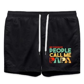 Meine Lieblingsleute nennen mich Papa Nurse - Badeshorts - Schwarz - Vorne - AI Model Male 185 light (185cm)