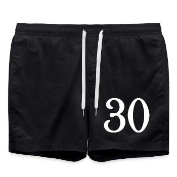 30. 30 ANS. 30e ANNIVERSAIRE. ANNIVERSAIRE 30 ANS. - Short de bain - noir - Devant - AI Model Male 185 light (185cm)