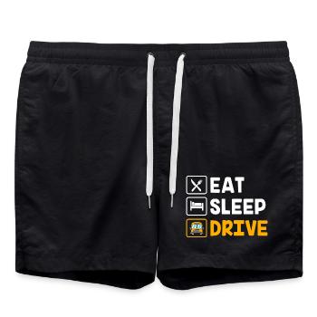 Chauffeur de bus scolaire Chauffeur de bus Bus scolaire - Short de bain - noir - Devant - AI Model Male 185 light (185cm)