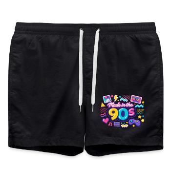 made in the 90s - Badeshorts - Schwarz - Vorne - AI Model Male 185 light (185cm)