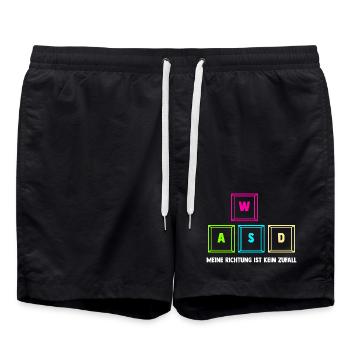 Zocken Computerspieler Zocker Gaming Gamer - Badeshorts - Schwarz - Vorne - AI Model Male 185 light (185cm)