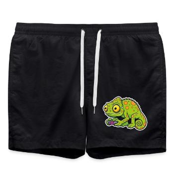 Chameleon Gamer Controller Videospiel-Maskottchen - Badeshorts - Schwarz - Vorne - AI Model Male 185 light (185cm)