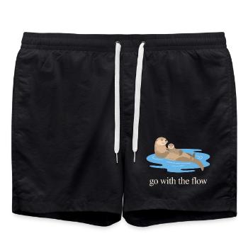 Go with the Flow Otter Duo - Swim Trunks - black - Front - AI Model Male 185 light (185cm)