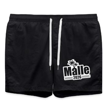 Malle 2026 Palmen - Badeshorts - Schwarz - Vorne - AI Model Male 185 light (185cm)