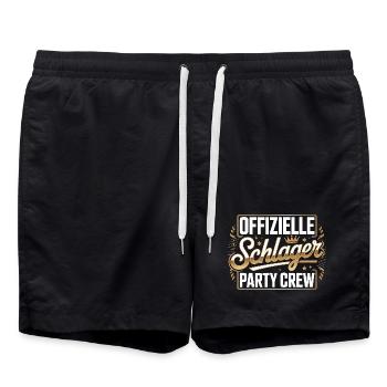 Schlager Party Crew Mallorca Festival JGA Malle - Badeshorts - Schwarz - Vorne - AI Model Male 185 light (185cm)