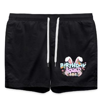 Birthday Squad Happy Easter Sunday Rabbit Bunny - Swim Trunks - black - Front - AI Model Male 185 light (185cm)
