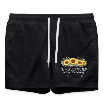La foi chrétienne du tournesol prie Jésus - Short de bain - noir - Devant - AI Model Male 185 light (185cm)
