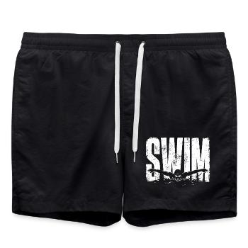 Schwimmen Shirt Swim Sport Schwimmer Geschenk - Badeshorts - Schwarz - Vorne - AI Model Male 185 light (185cm)