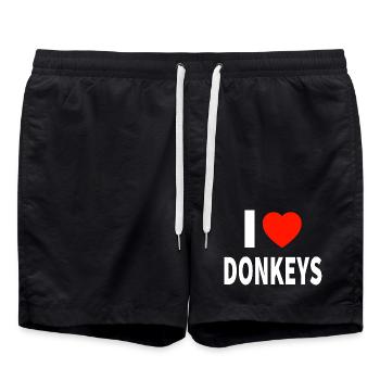 Esel - Badeshorts - Schwarz - Vorne - AI Model Male 185 light (185cm)
