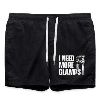 J’ai besoin de plus de pinces Humour sur le travail du bois - Short de bain - noir - Devant - AI Model Male 185 light (185cm)