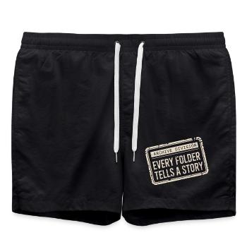 Chaque dossier raconte une histoire - Short de bain - noir - Devant - AI Model Male 185 light (185cm)