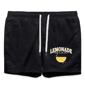 Lemonade Squad Zitrone Sommer Limonade - Badeshorts - Schwarz - Vorne - AI Model Male 185 light (185cm)
