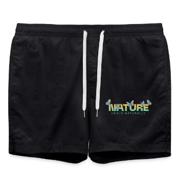 Nature heals naturally – Butterflies Gradient - Swim Trunks - black - Front - AI Model Male 185 light (185cm)