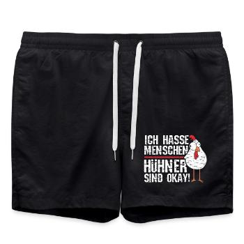 Hühnerflüsterer Huhn Hühnerhalter Hühner - Badeshorts - Schwarz - Vorne - AI Model Male 185 light (185cm)