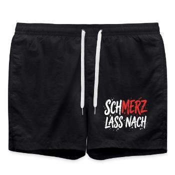 SchMerz lass nach - nein zu Merz - Badeshorts - Schwarz - Vorne - AI Model Male 185 light (185cm)