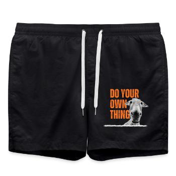 Esel - do your own thing - Badeshorts - Schwarz - Vorne - AI Model Male 185 light (185cm)