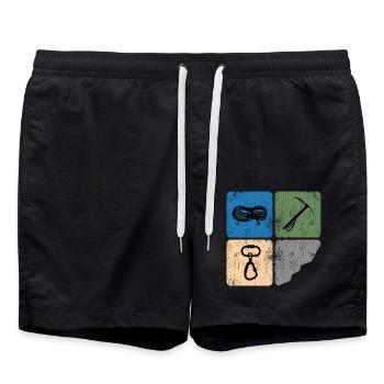 eisklettern bergsteiger alpinist klettern - Badeshorts - Schwarz - Vorne - AI Model Male 185 light (185cm)