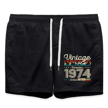 50ème Anniversaire Millésime Décembre 1974 Cru 1974 - Short de bain - noir - Devant - AI Model Male 185 light (185cm)