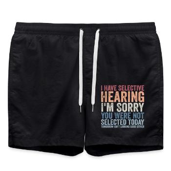 Ich habe ein selektives Gehör, tut mir leid - Badeshorts - Schwarz - Vorne - AI Model Male 185 light (185cm)