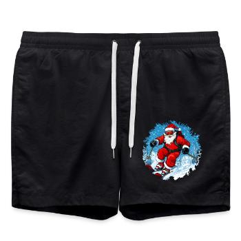 Skifahrer Weihnachten - Badeshorts - Schwarz - Vorne - AI Model Male 185 light (185cm)