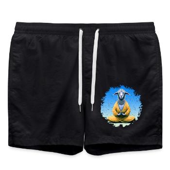 Sheep Yoga / Yogi Sheep - Short de bain - noir - Devant - AI Model Male 185 light (185cm)