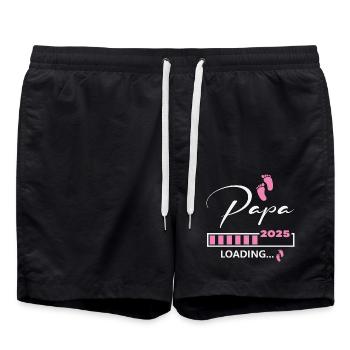 Papa 2025 loading - Badeshorts - Schwarz - Vorne - AI Model Male 185 light (185cm)