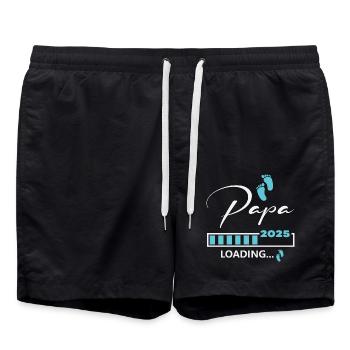 Papa 2025 loading - Badeshorts - Schwarz - Vorne - AI Model Male 185 light (185cm)