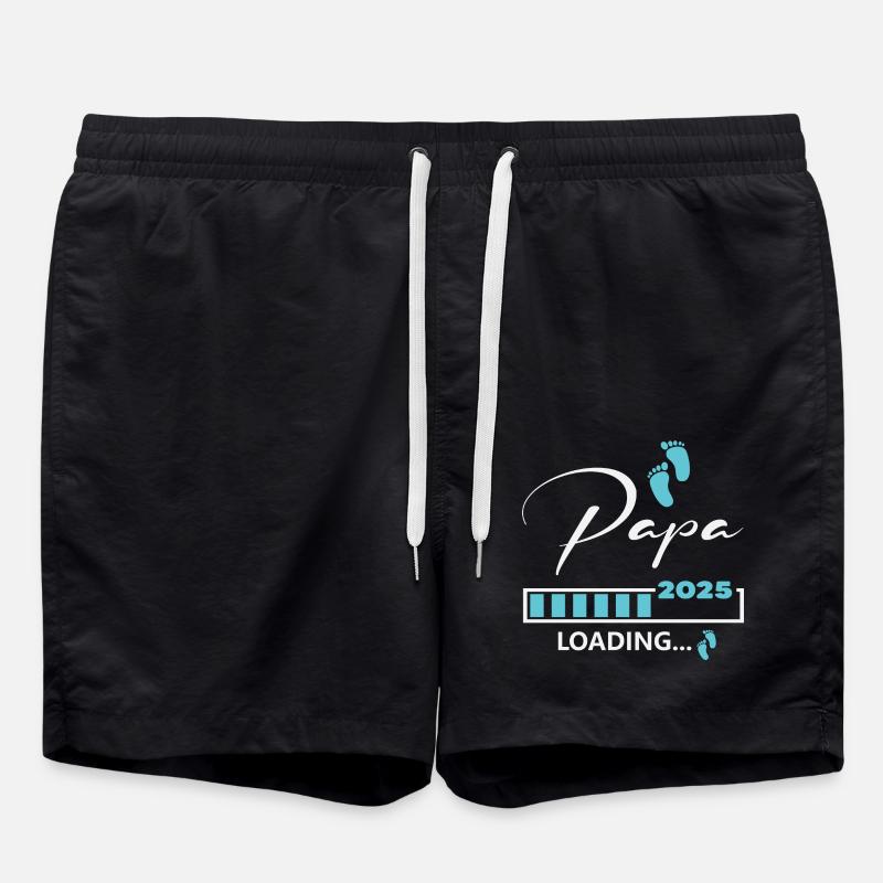 Papa 2025 loading - Badeshorts - Schwarz