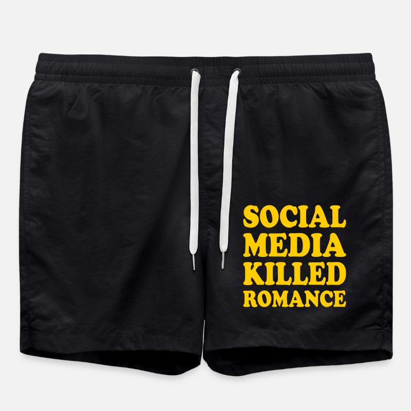 social media killed romance - Short de bain - noir