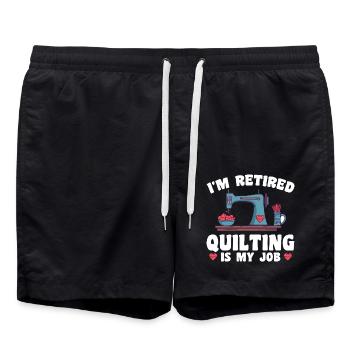 Quilten Frauen Mama Oma Stich Näherin Quilter - Badeshorts - Schwarz - Vorne - AI Model Male 185 light (185cm)